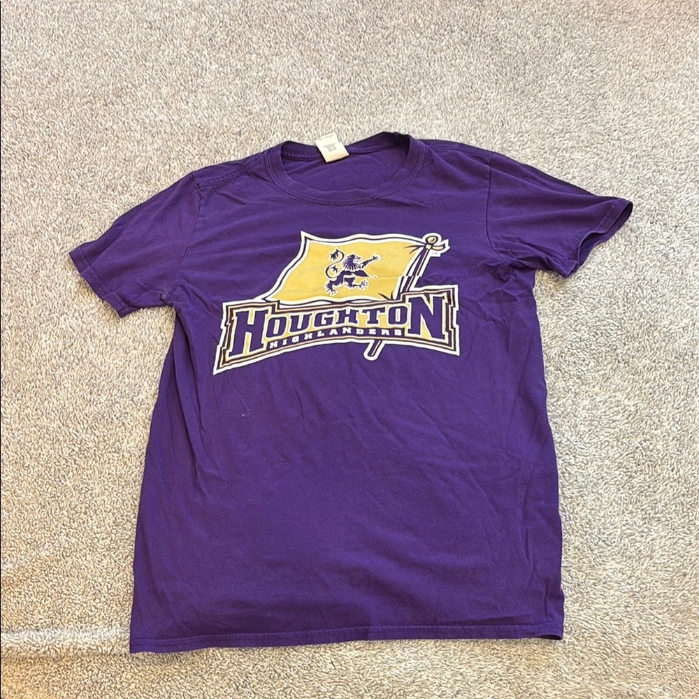 Gildan Purple and Yellow Short Sleeve Tee